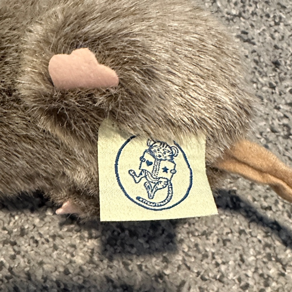Charming Gray and Tan Plushy Rat - Picture 3 of 5